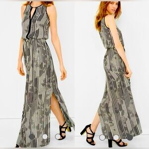 White House Black Market Vertical Striped Keyhole Sleeveless Maxi Dress Size 12